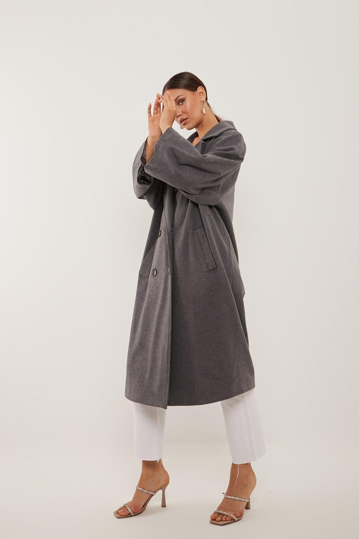 Oversized Cozy Coat in Gray Color