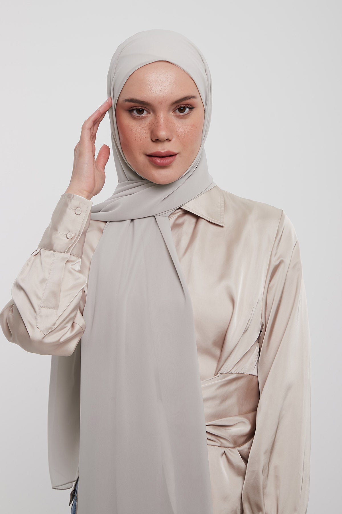 Chiffon Hijab in Iron Color