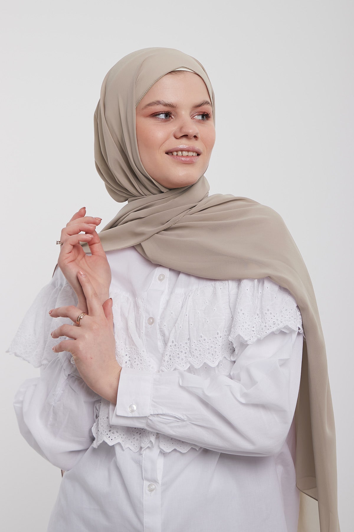 Chiffon Hijab in Silk  Color