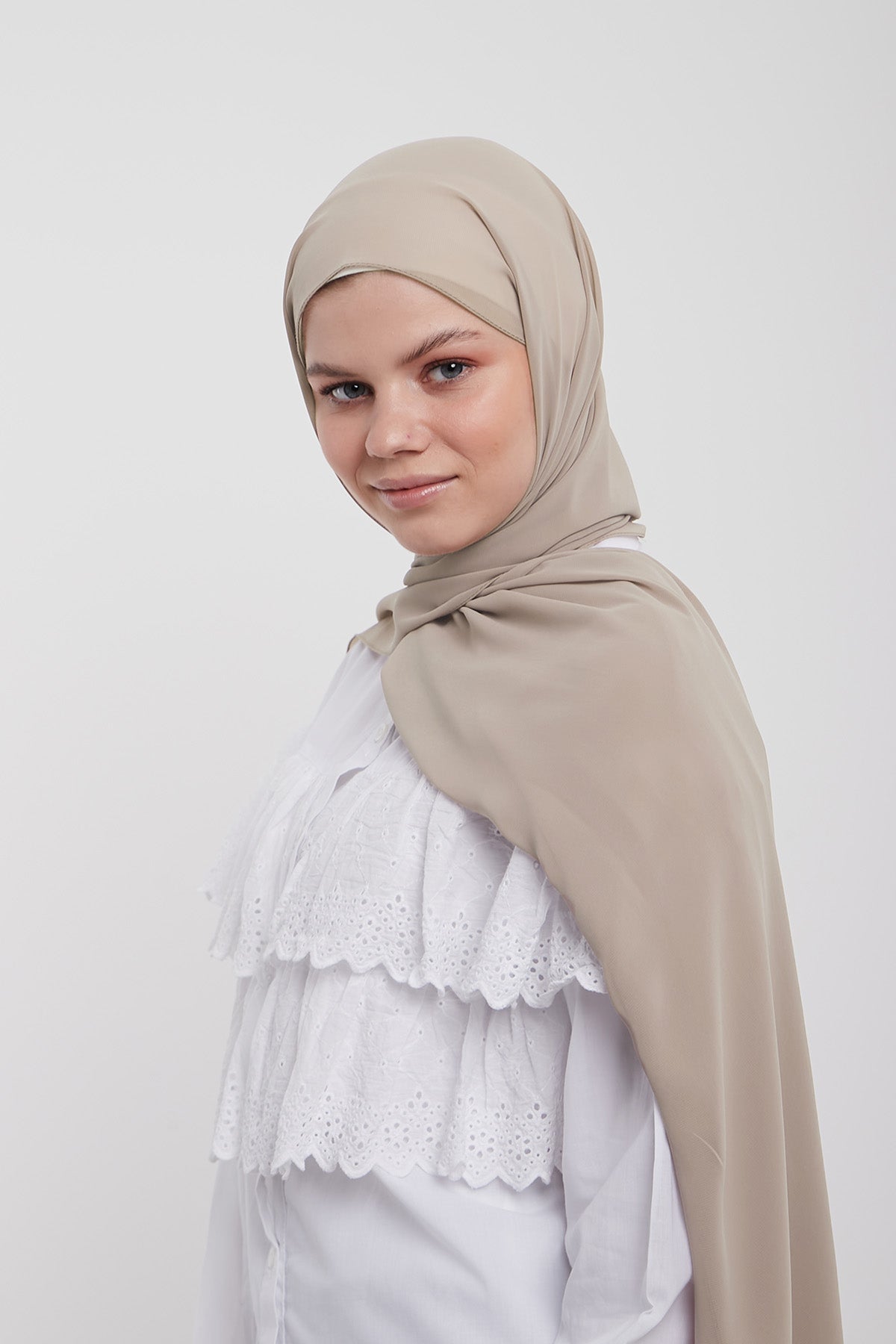 Chiffon Hijab in Silk  Color