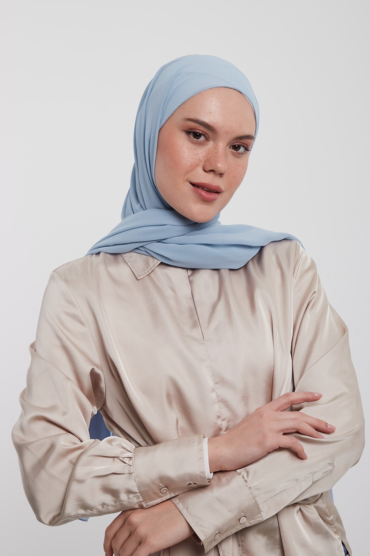 Chiffon Hijab in Rock Blue   Color