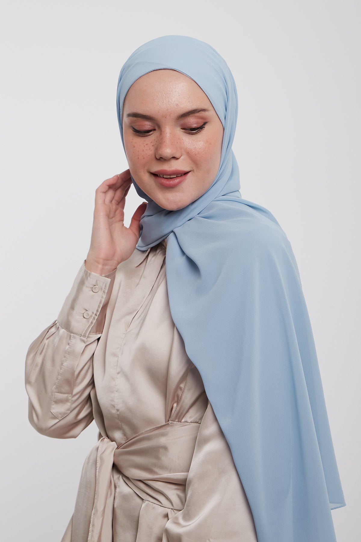 Chiffon Hijab in Rock Blue   Color