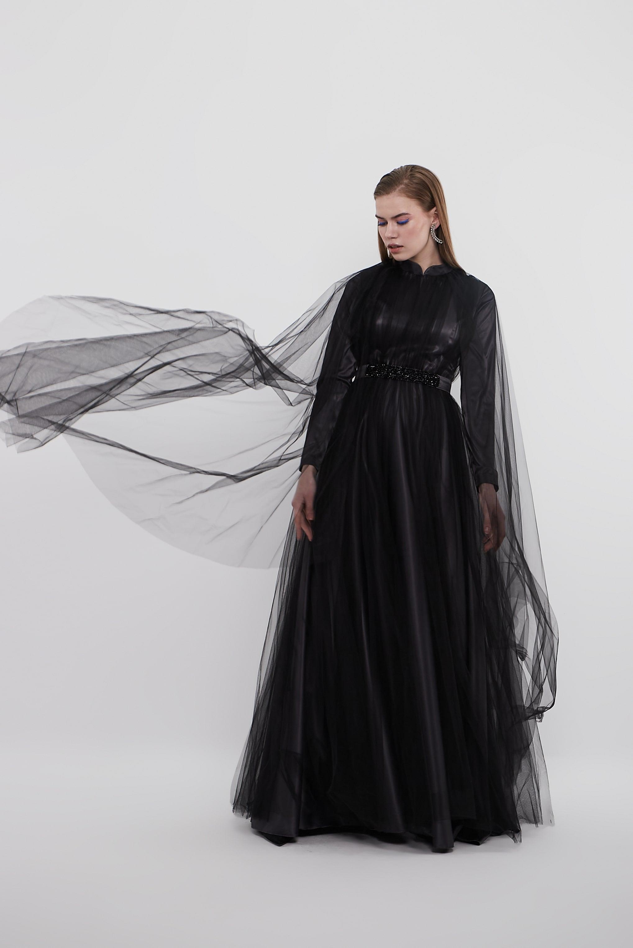 Maxi Black Gown in Black Color