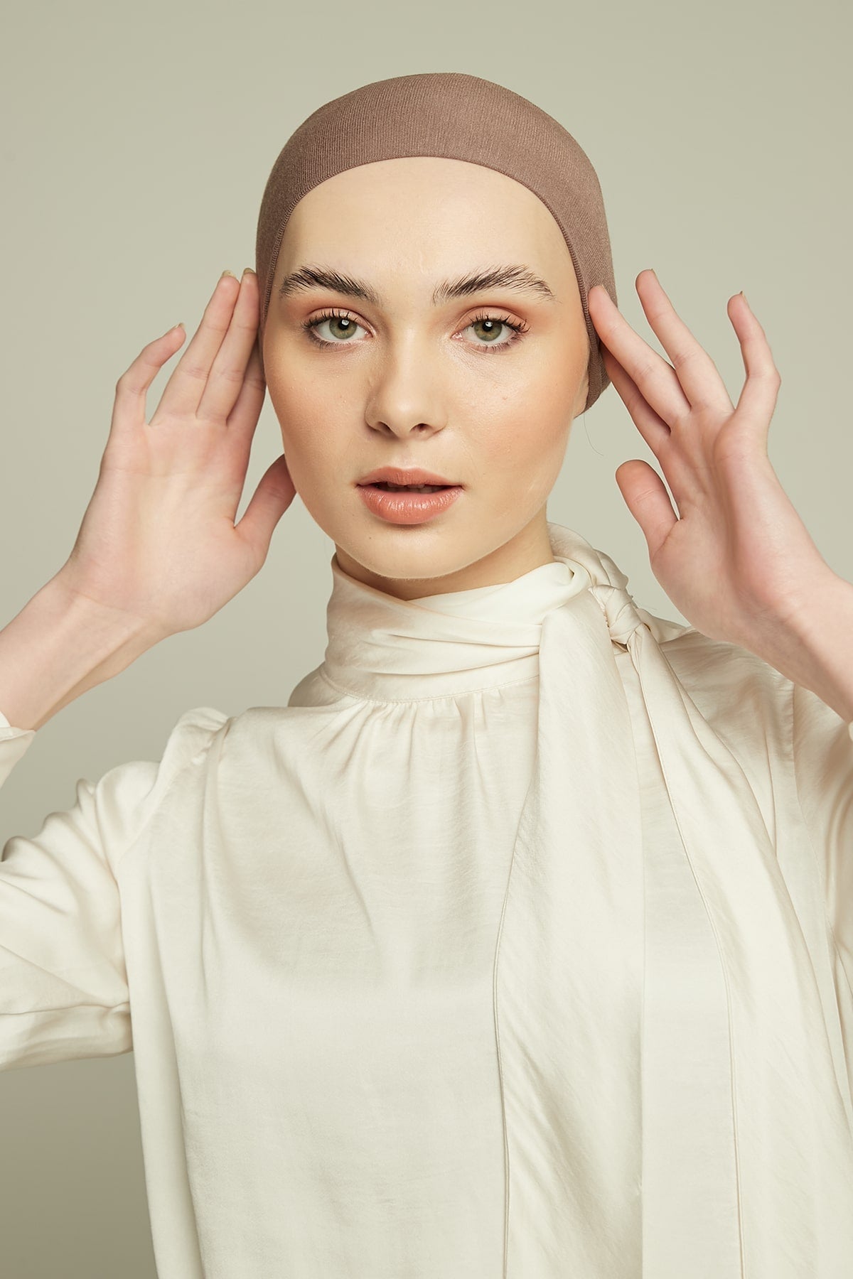 Hat Underscarf in French Beige Color