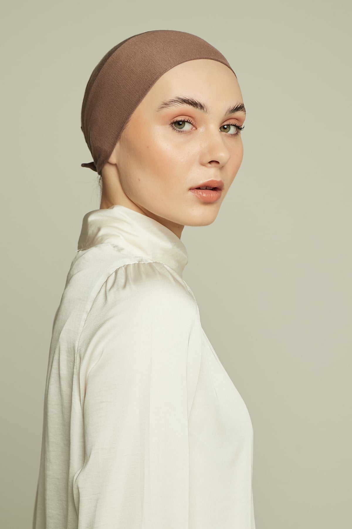 Hat Underscarf in French Beige Color