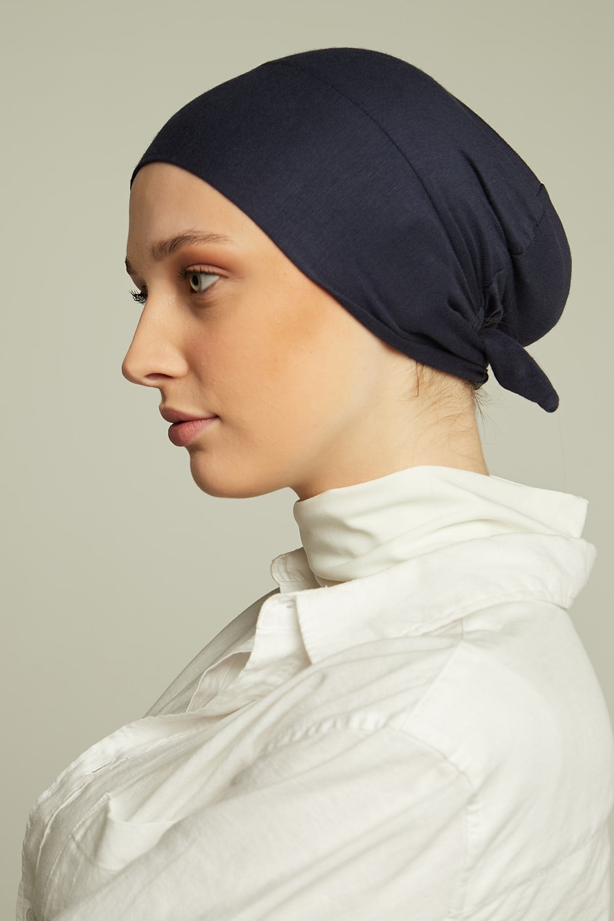 Hat Underscarf in Navy Blue Color