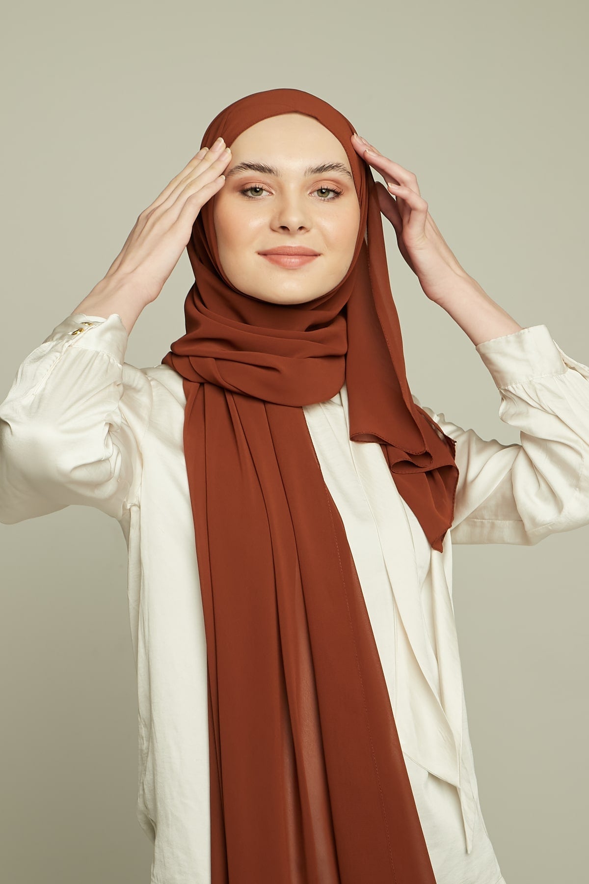 Chiffon Hijab in Walnut  Color