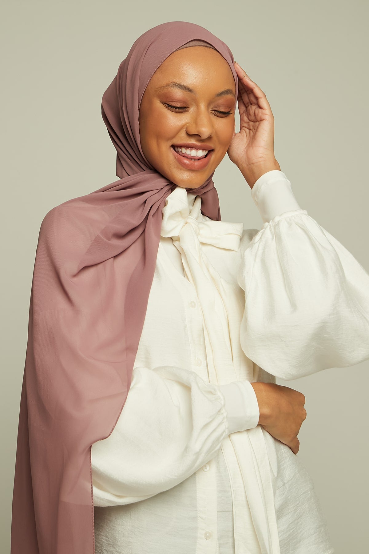 Chiffon Hijab in Old Rose   Color