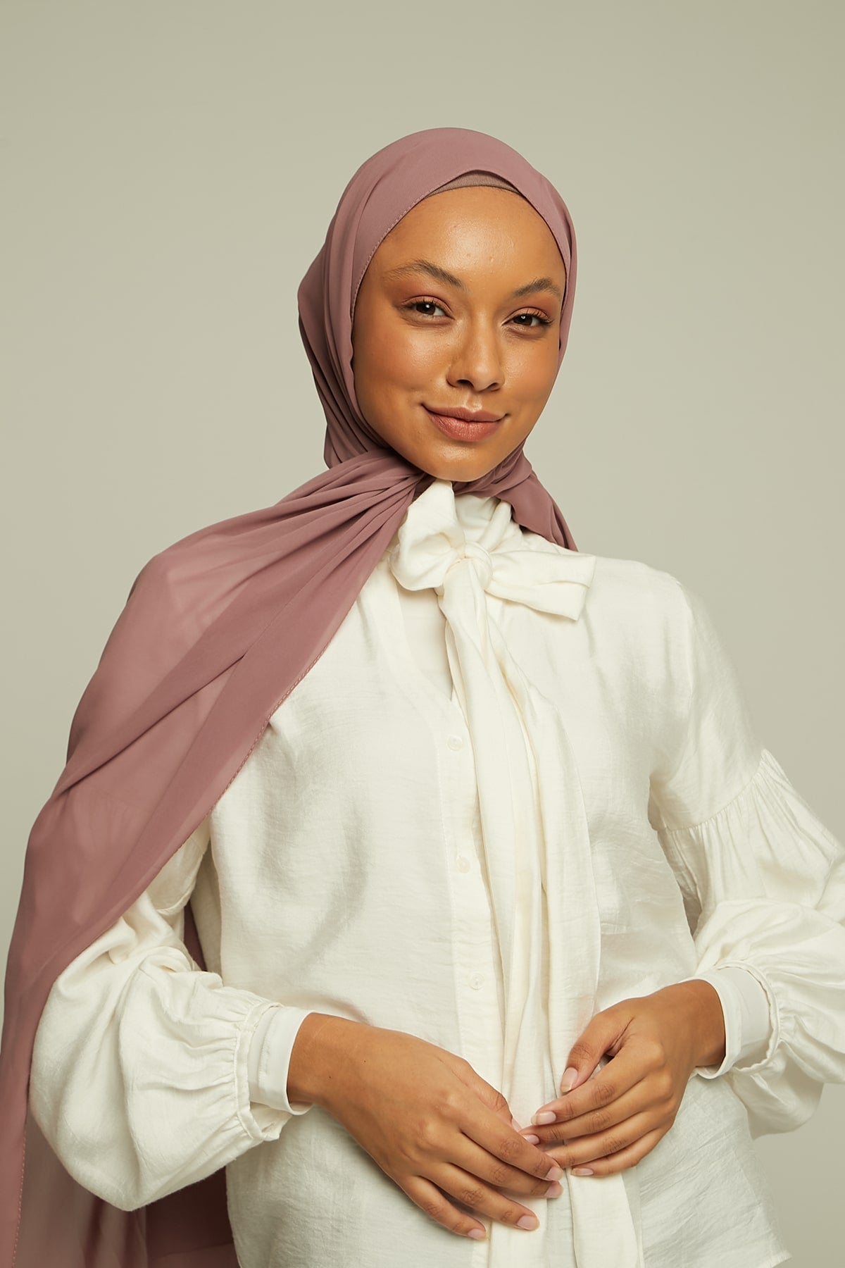 Chiffon Hijab in Old Rose   Color