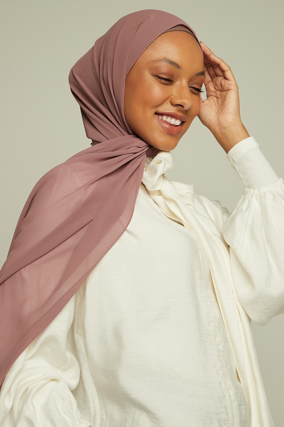 Chiffon Hijab in Old Rose   Color