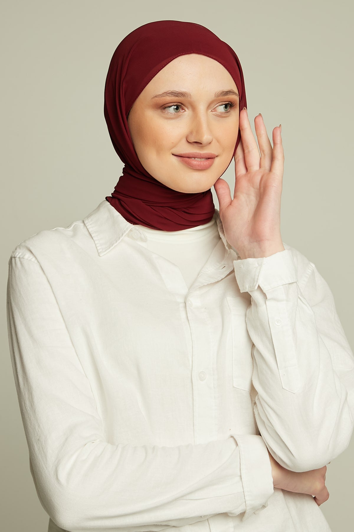 Chiffon Hijab in Maroon   Color