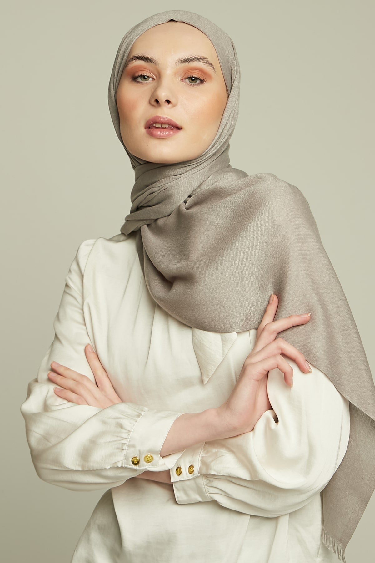 Pashmina Hijab in Ash Grey Color