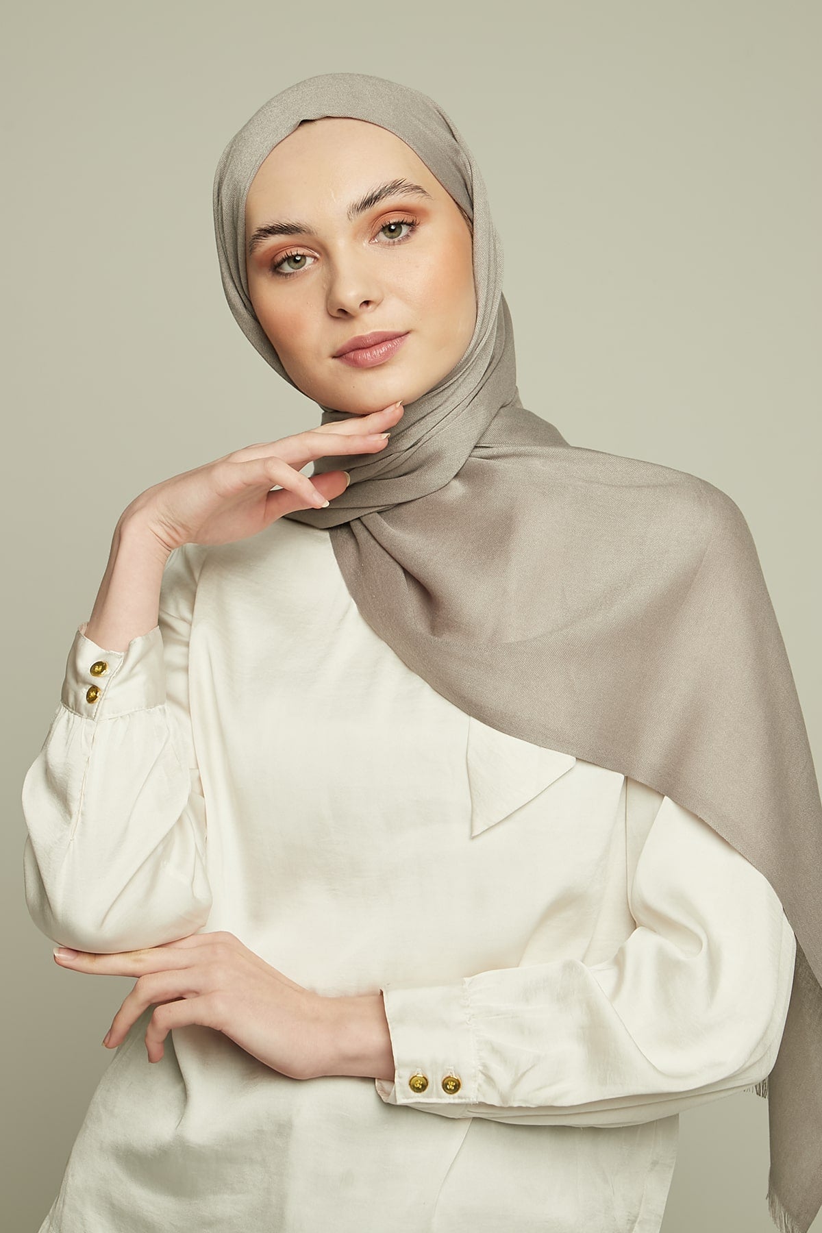 Pashmina Hijab in Ash Grey Color