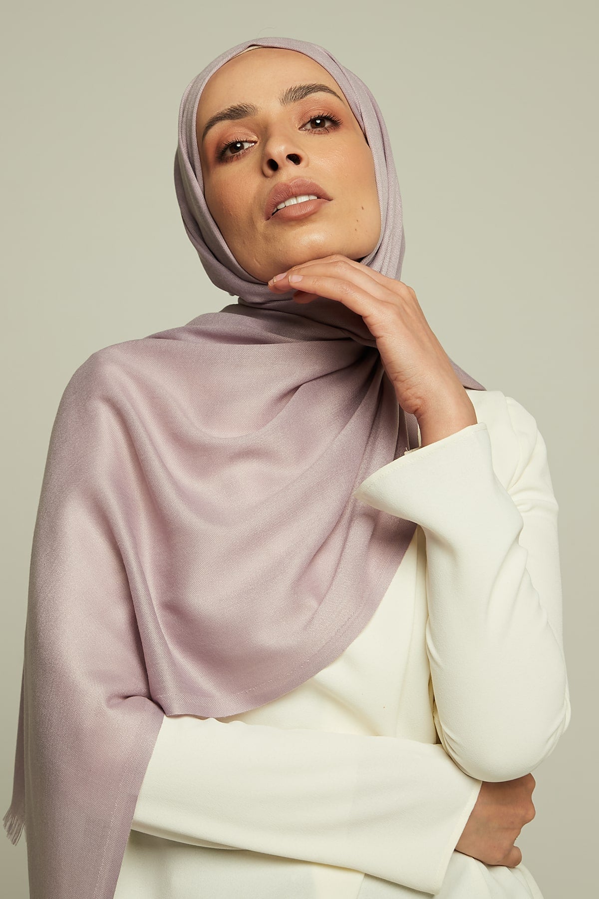 Pashmina Hijab in Rose Quartz Color