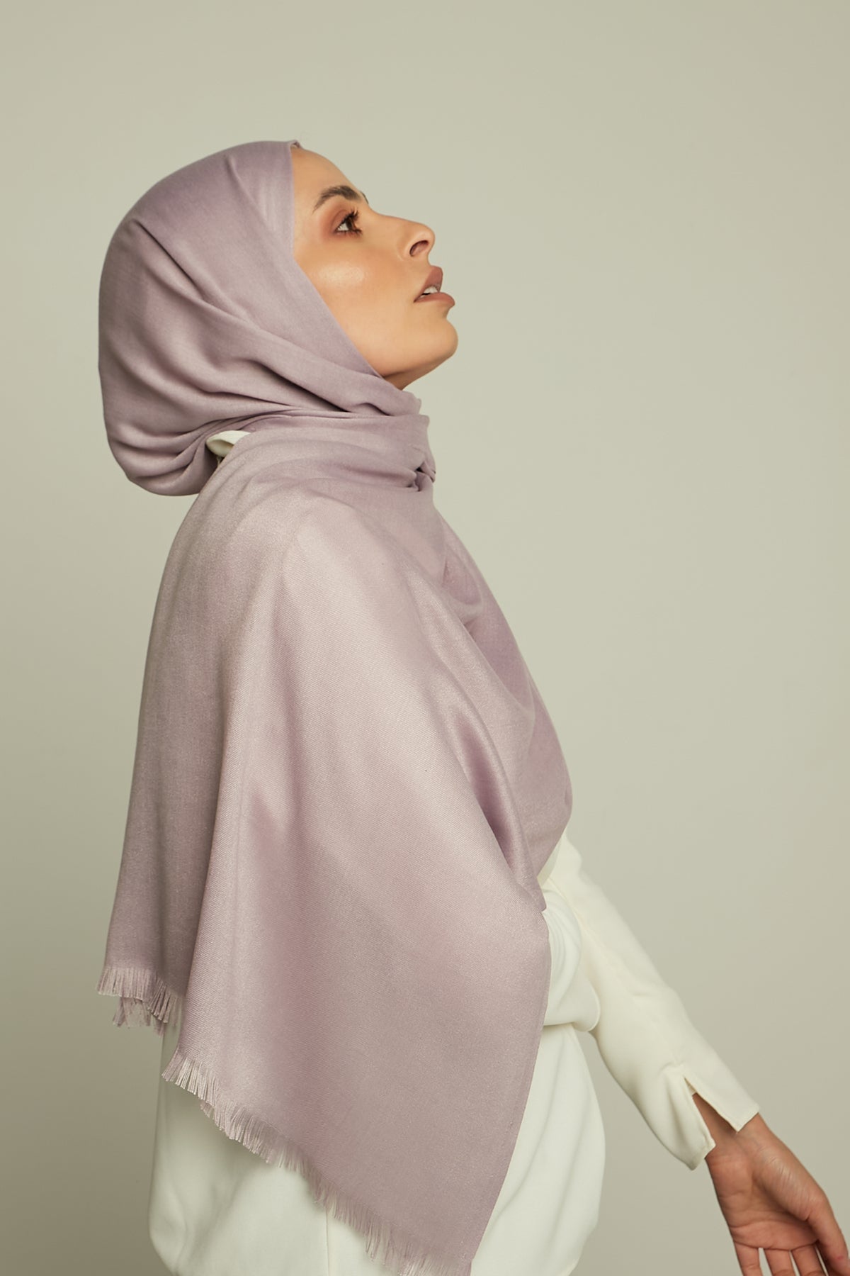 Pashmina Hijab in Rose Quartz Color