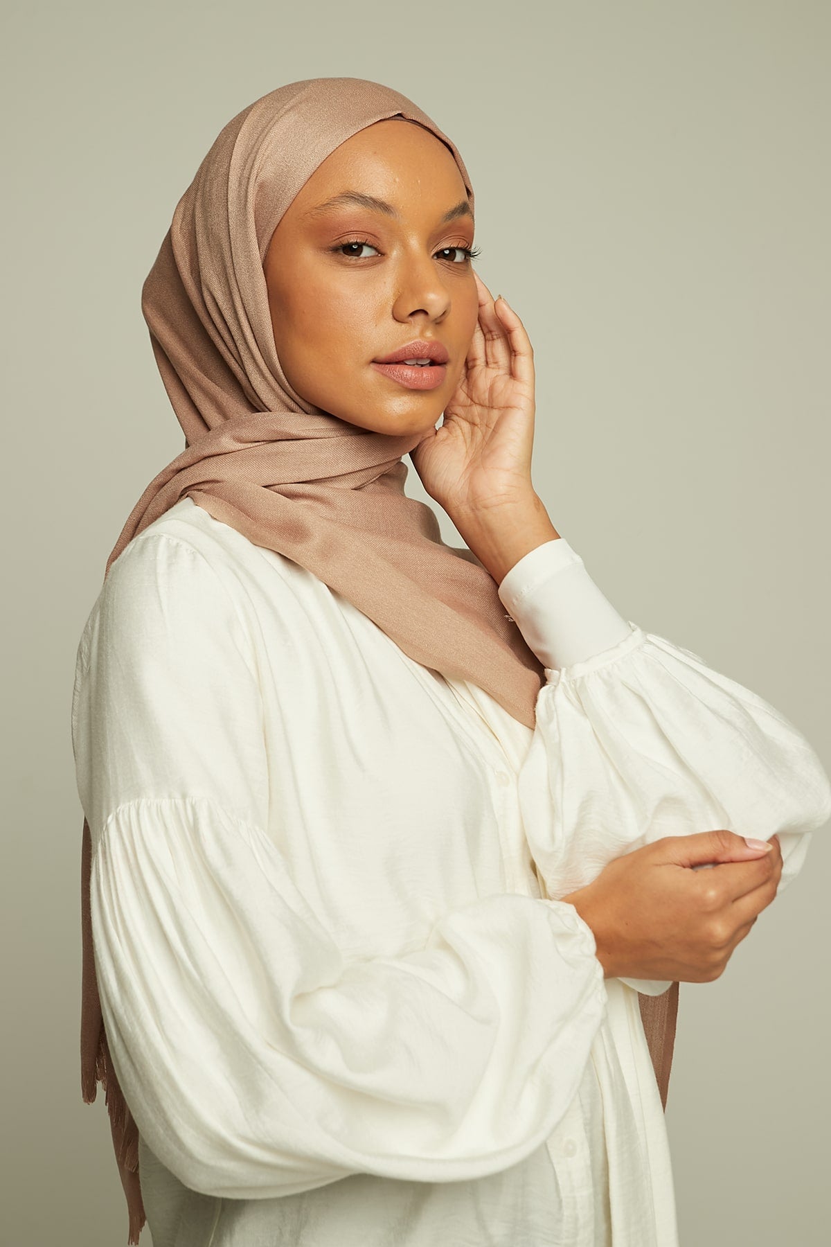 Pashmina Hijab in Tan Color