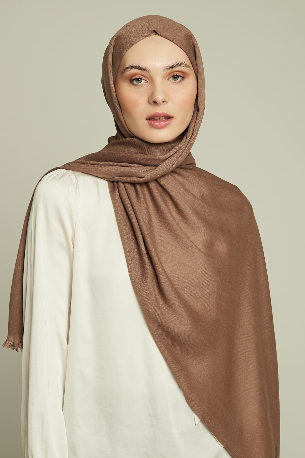 Pashmina Hijab in Copper Rose Color