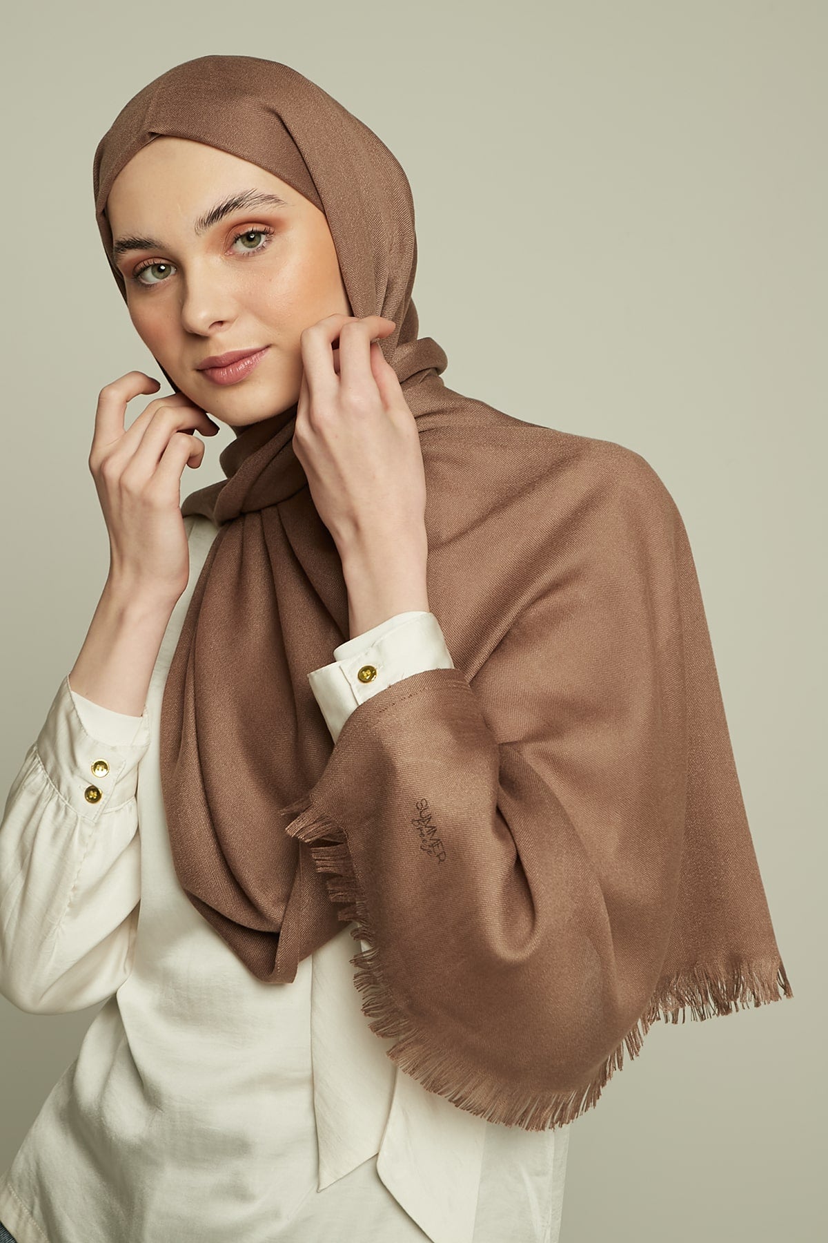 Pashmina Hijab in Copper Rose Color