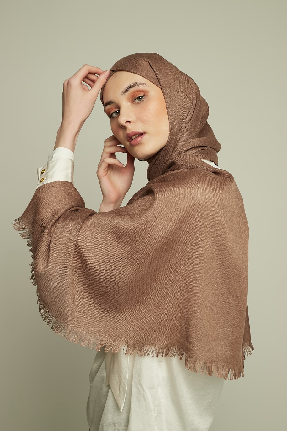 Pashmina Hijab in Copper Rose Color