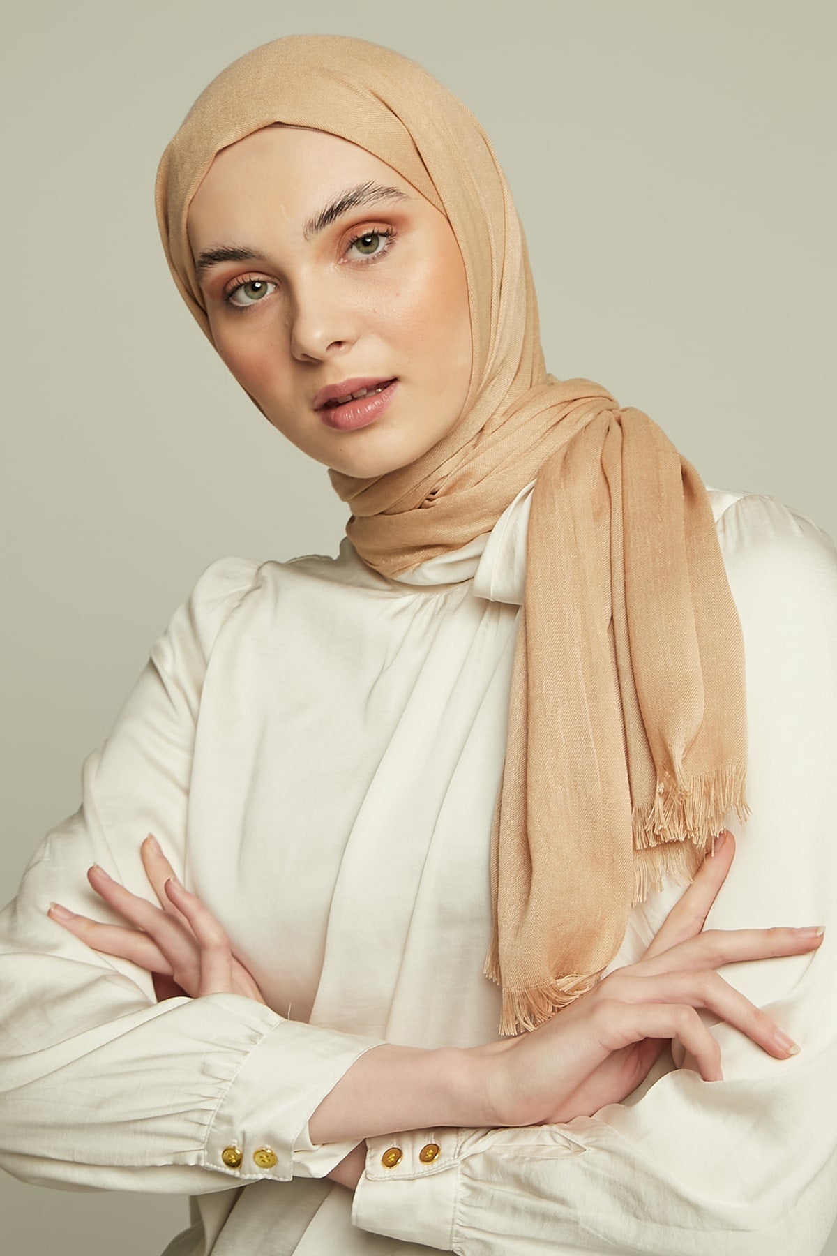 Pashmina Hijab in Pale Chestnut Color