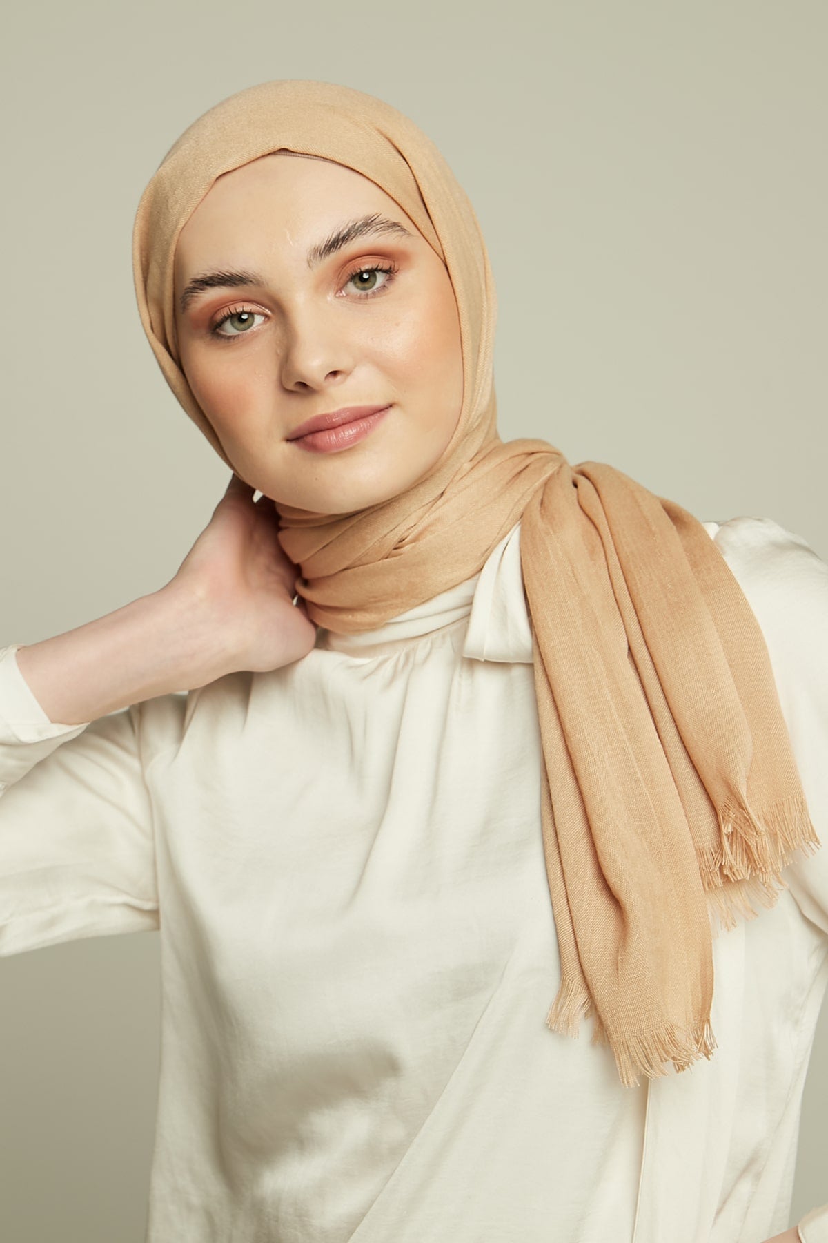 Pashmina Hijab in Pale Chestnut Color