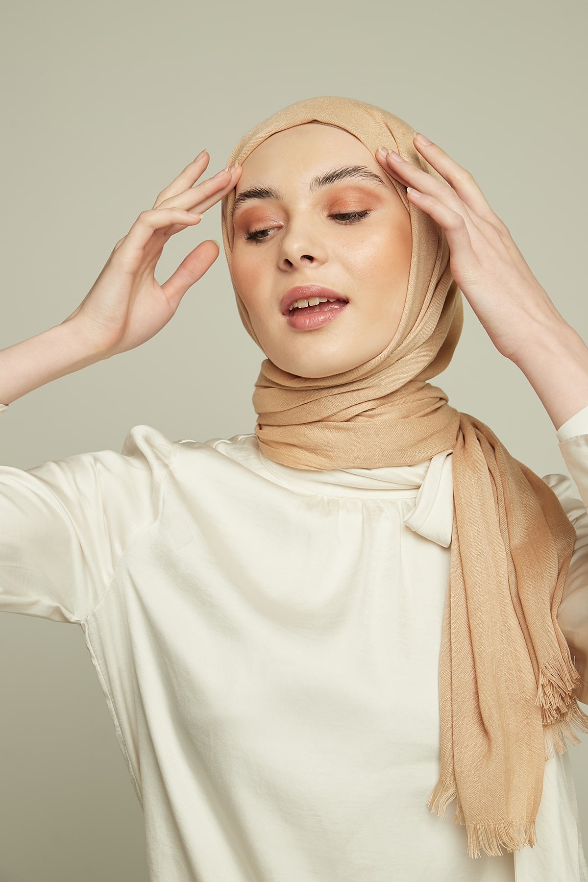 Pashmina Hijab in Pale Chestnut Color