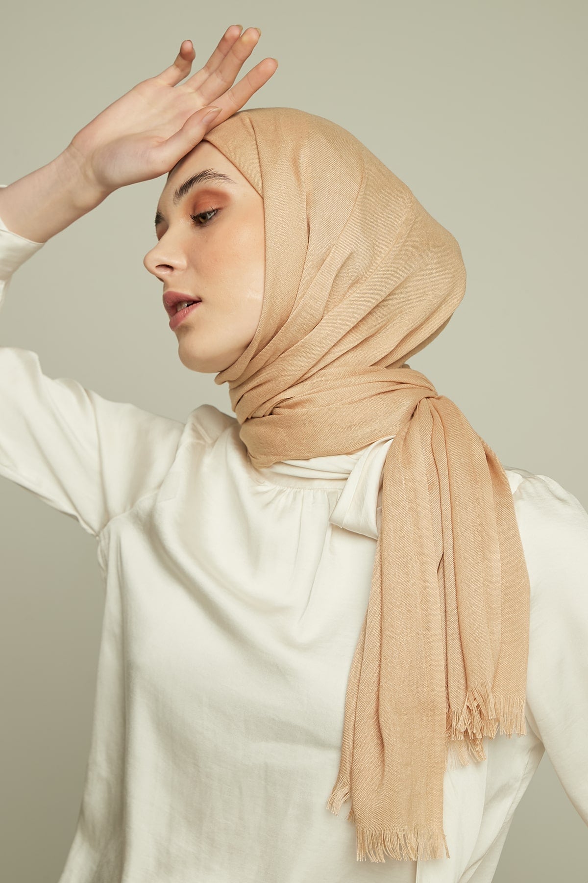 Pashmina Hijab in Pale Chestnut Color