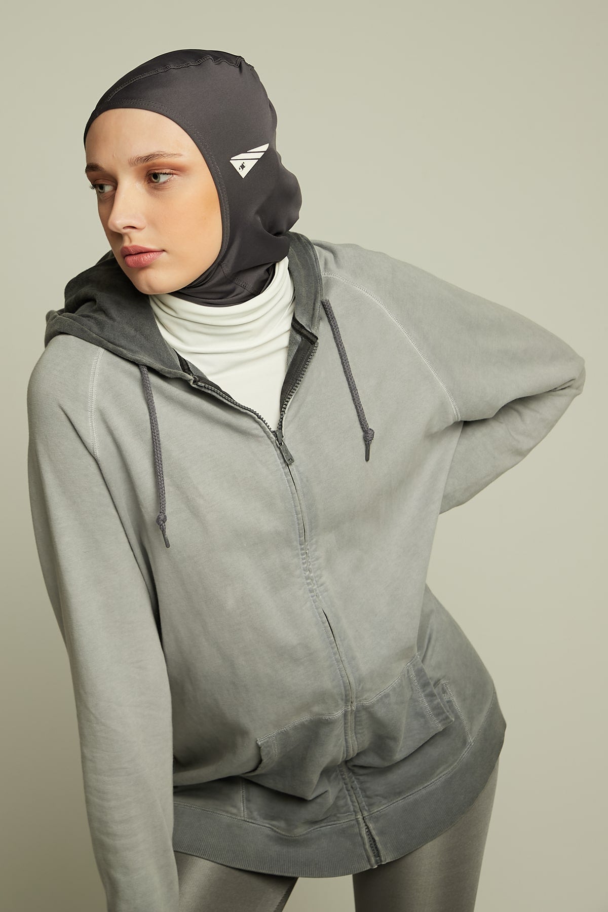 Sport Hijab in Dark Gray Color