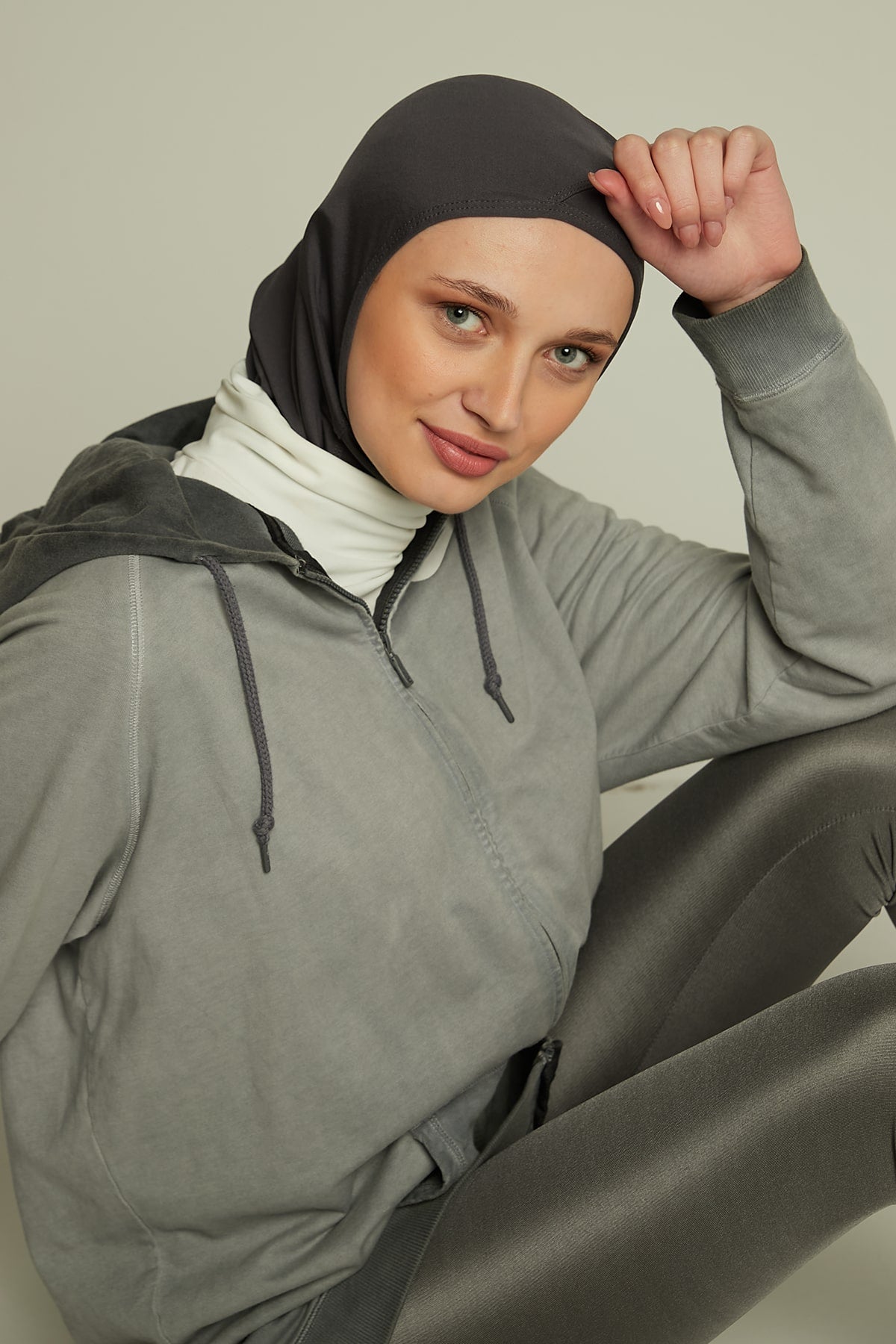 Sport Hijab in Dark Gray Color