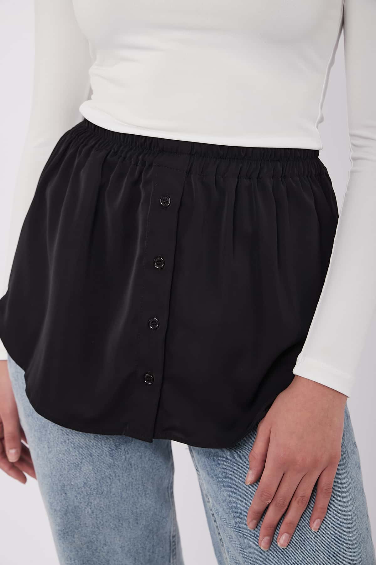 Adjustable Short Skirt in Black Color