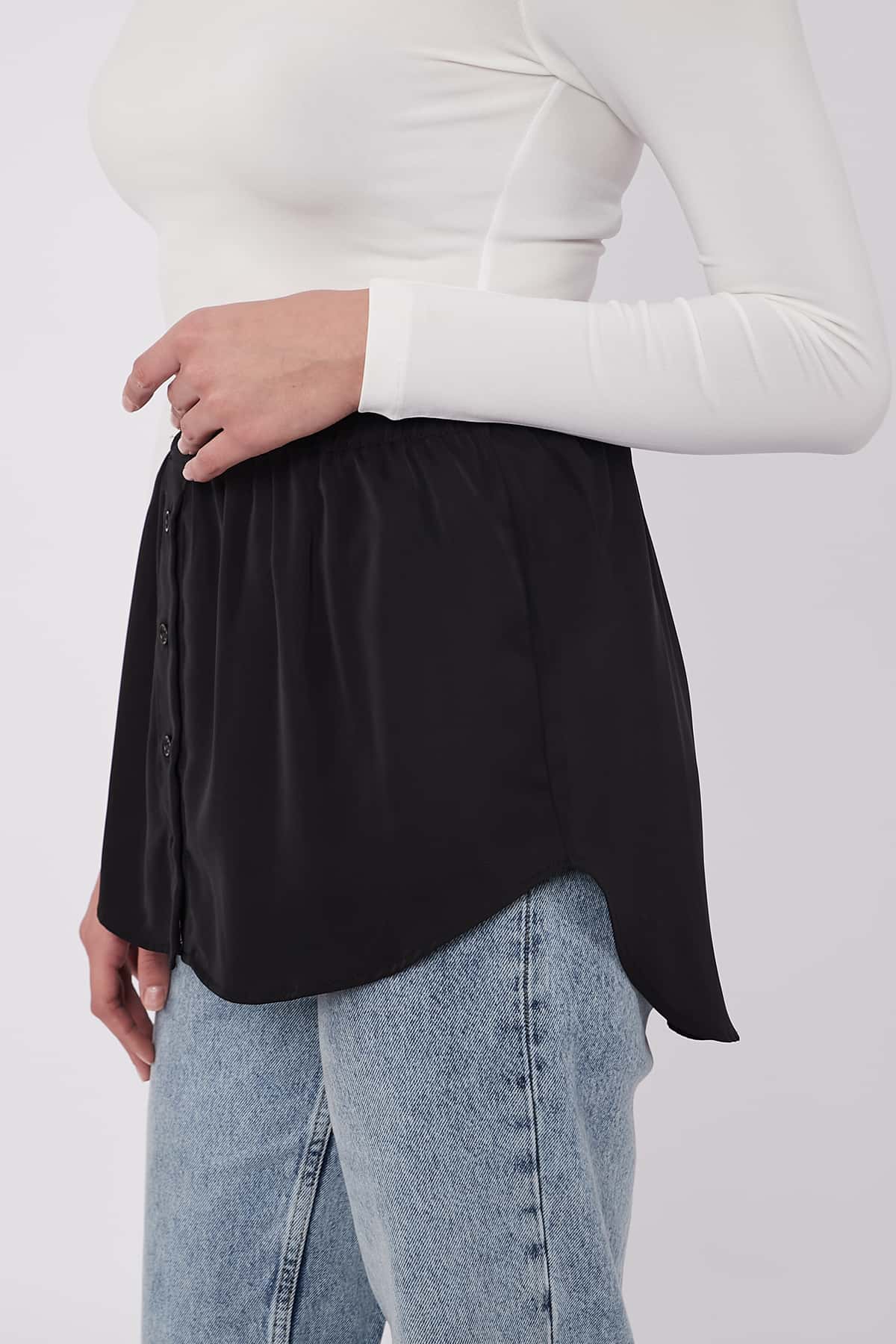 Adjustable Short Skirt in Black Color