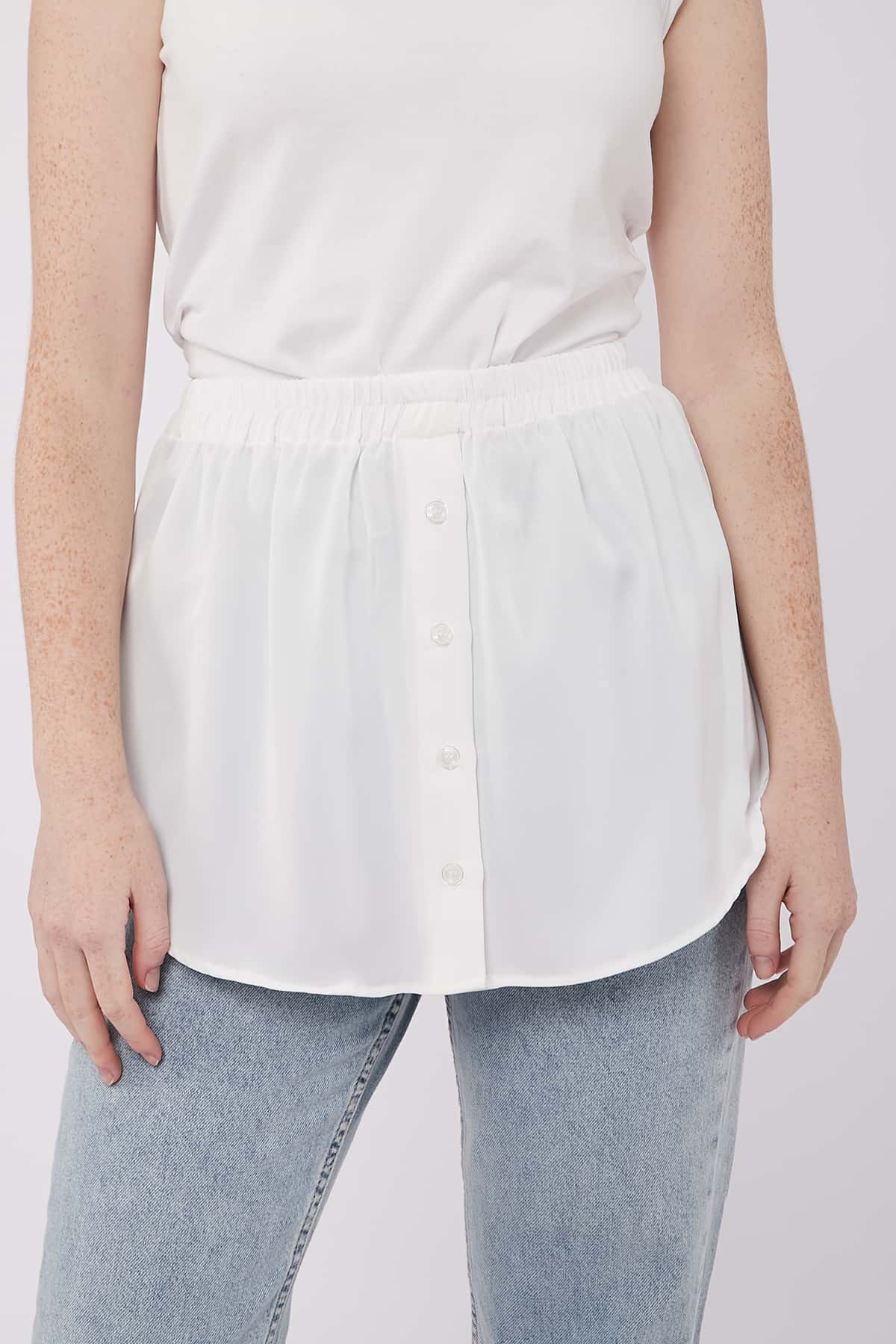 Adjustable Short Skirt in White Color