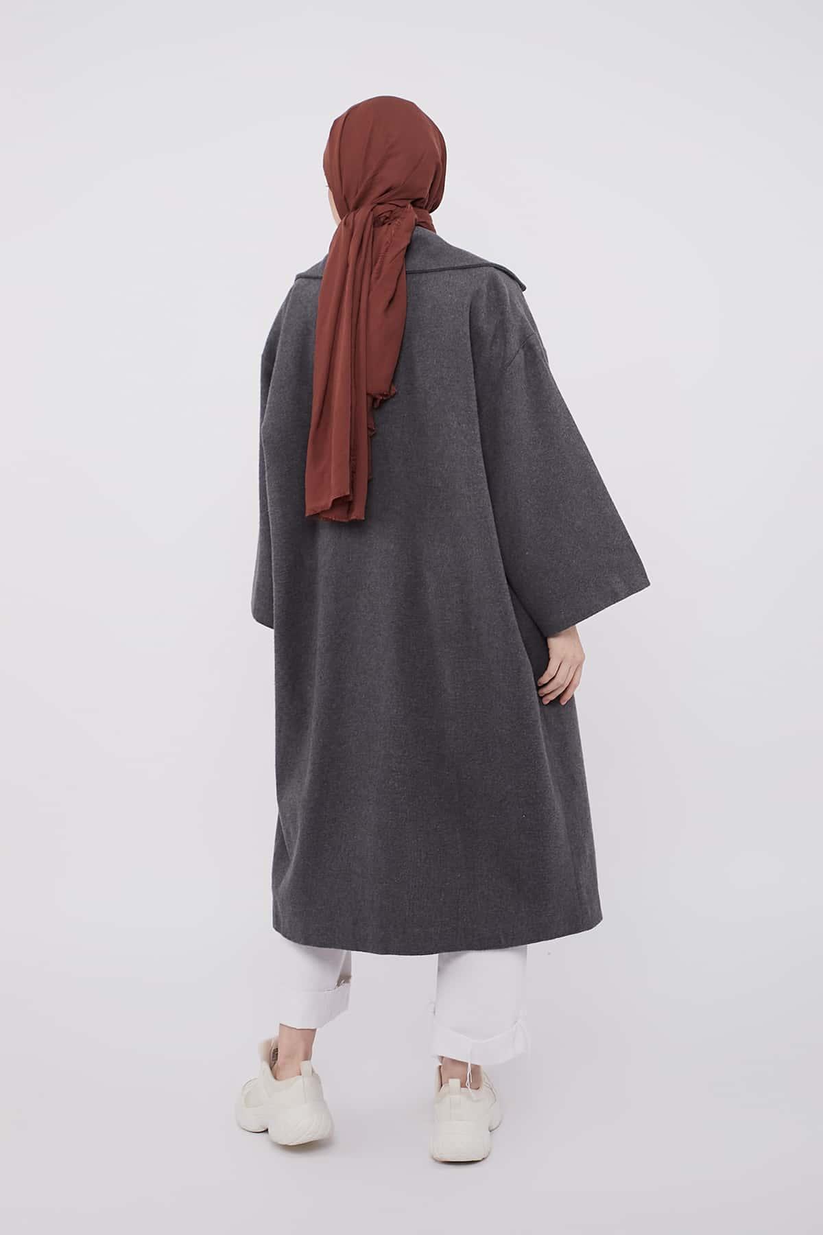 Oversized Coat in Dark Gray Color