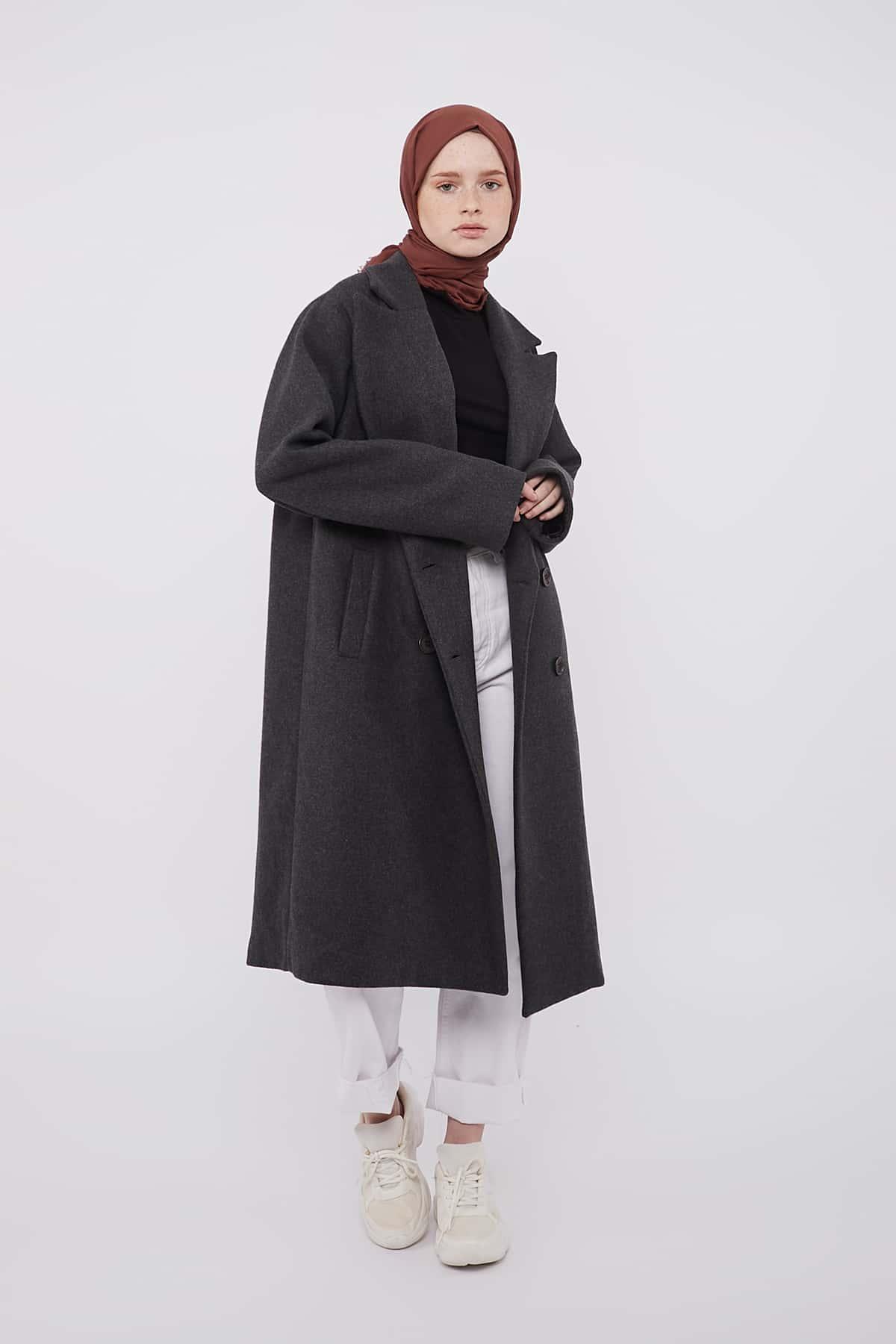 Oversized Coat in Dark Gray Color