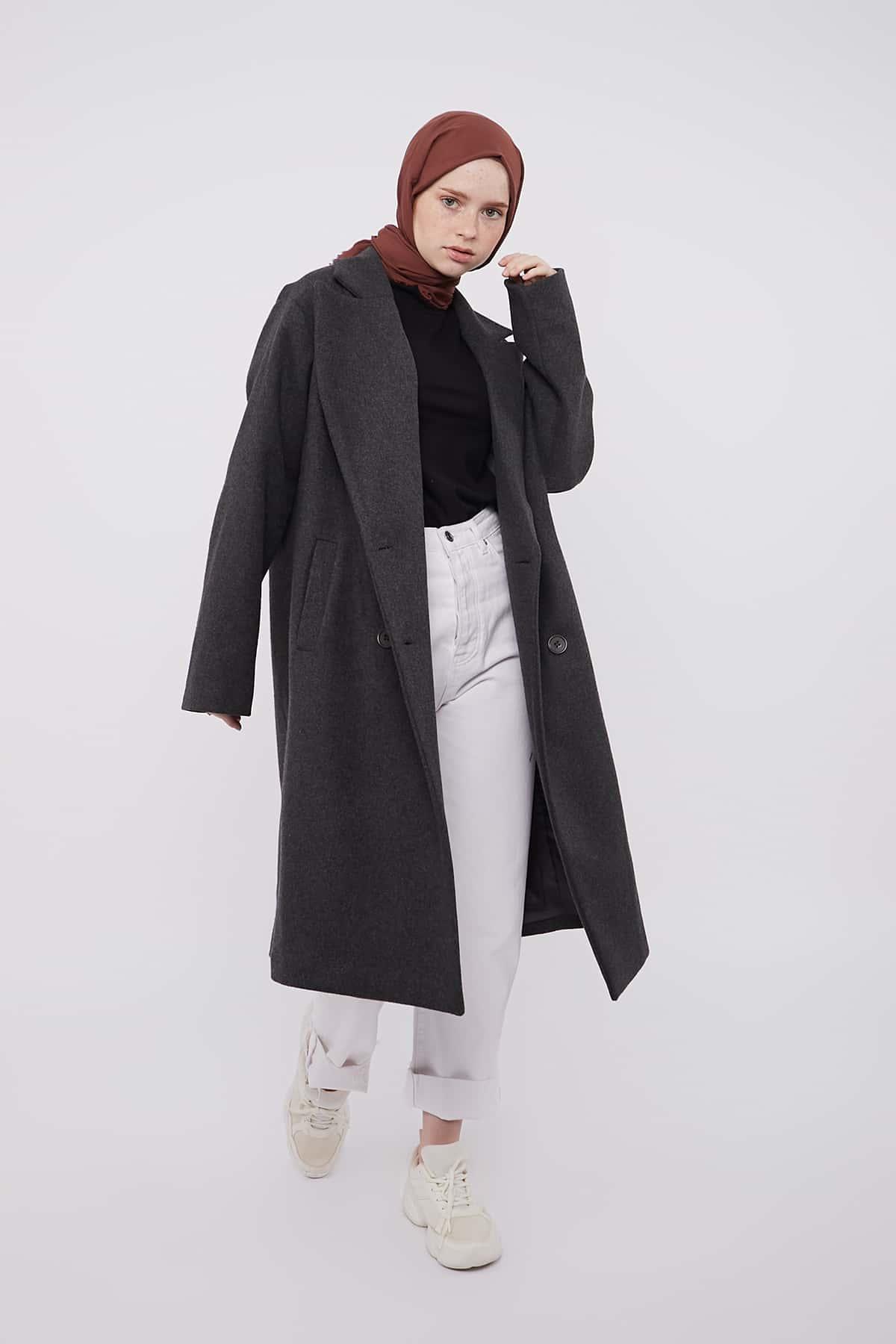 Oversized Coat in Dark Gray Color