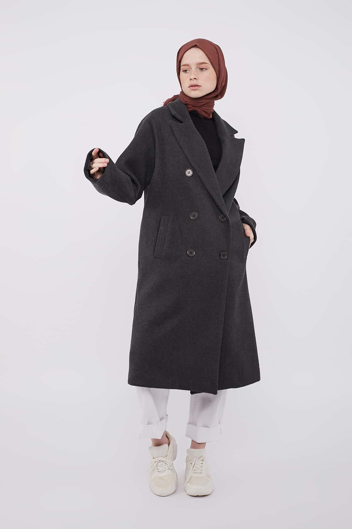 Oversized Coat in Dark Gray Color