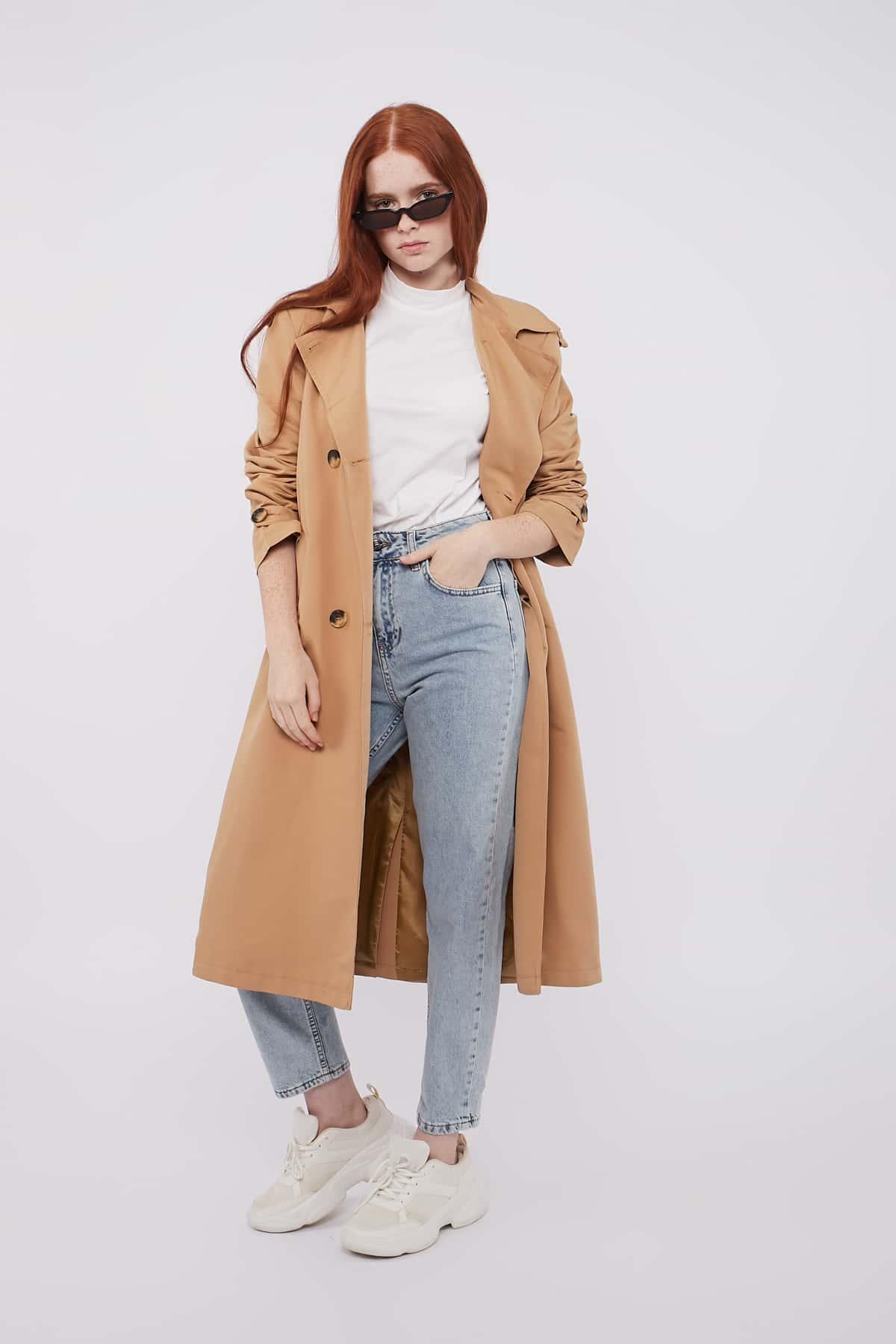 Elegant Trench Coat in Beige Color