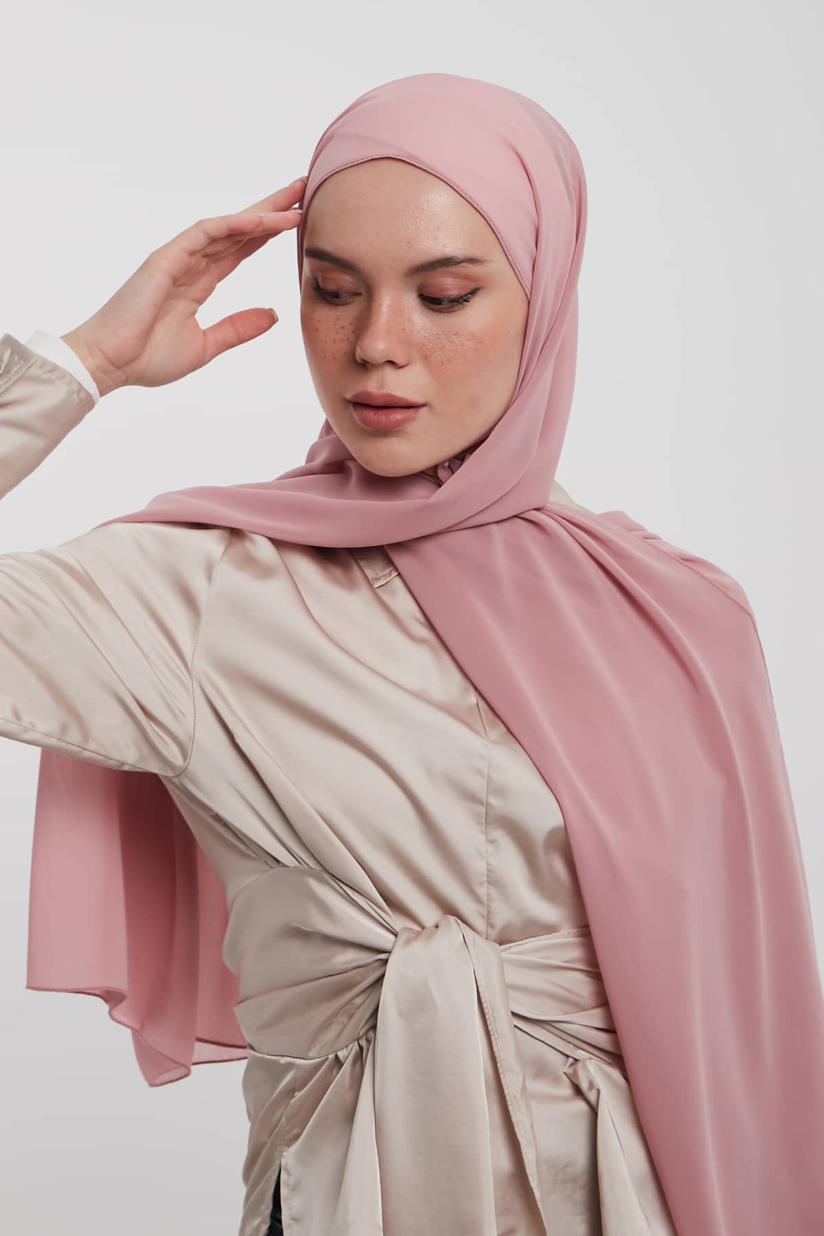 Chiffon Hijab in Faded Pink   Color