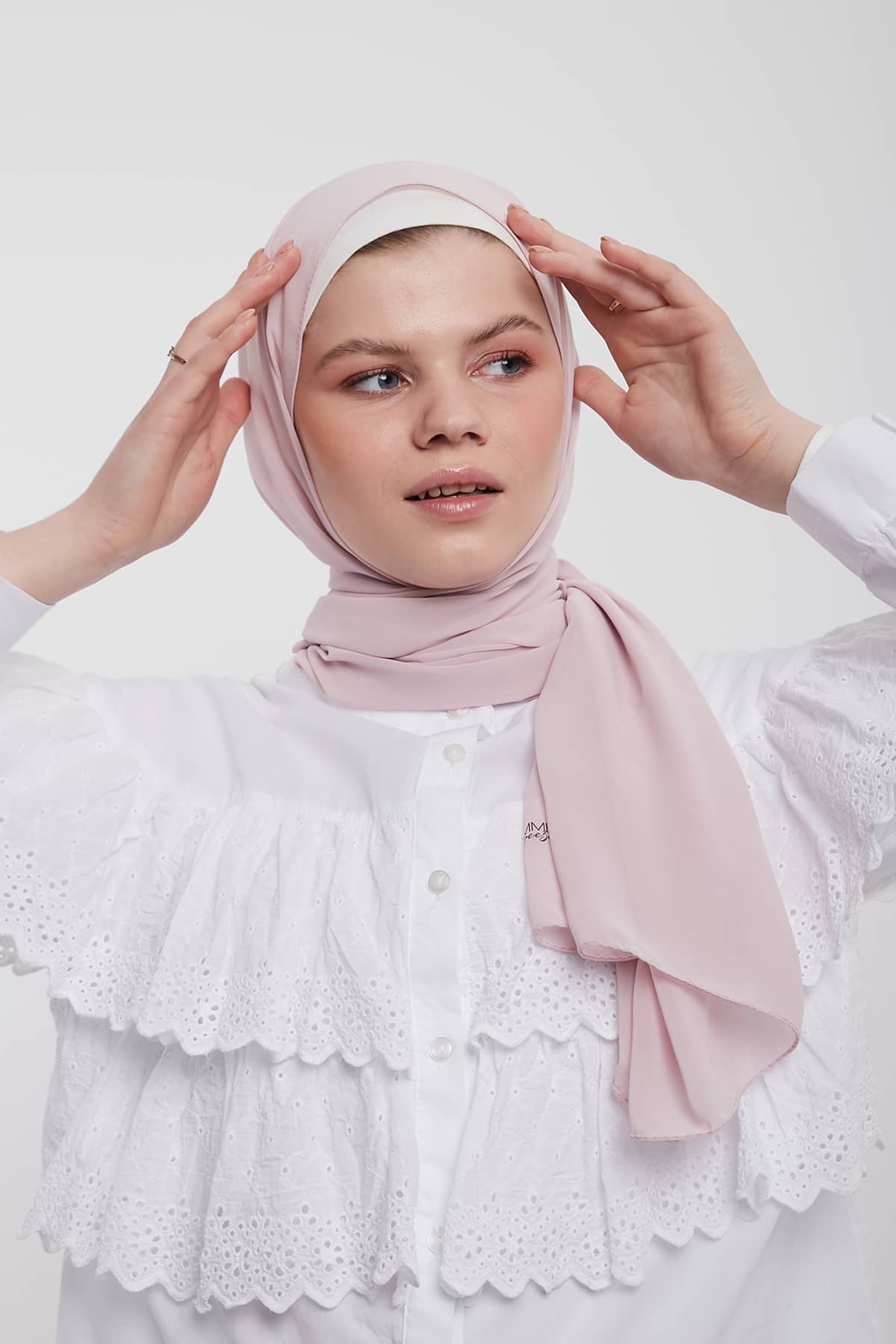 Chiffon Hijab in Pink Flare   Color